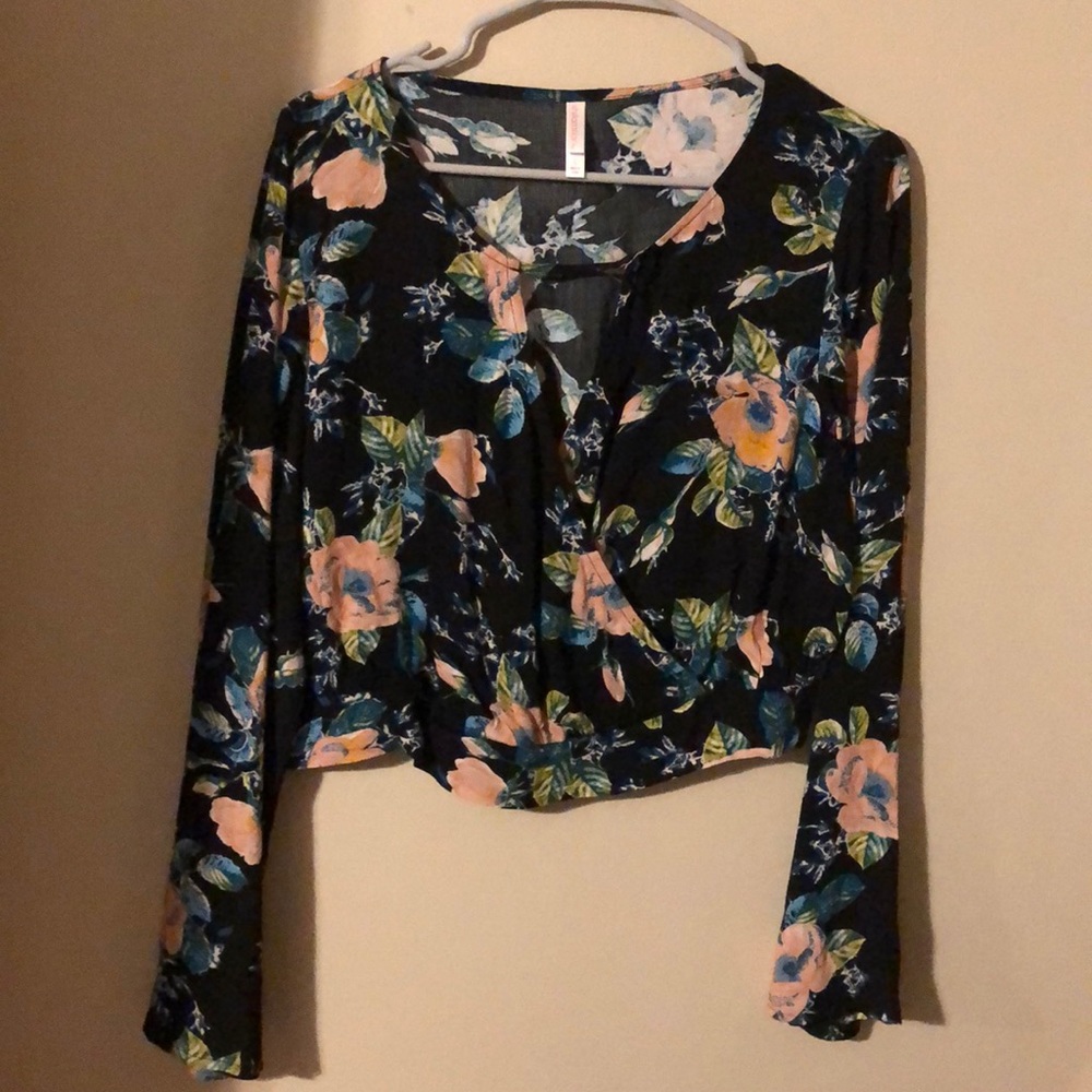 Large flowy flower crop top from target.